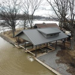 Boat port with metal roofing