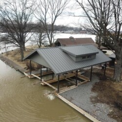 Boat port with metal roofing